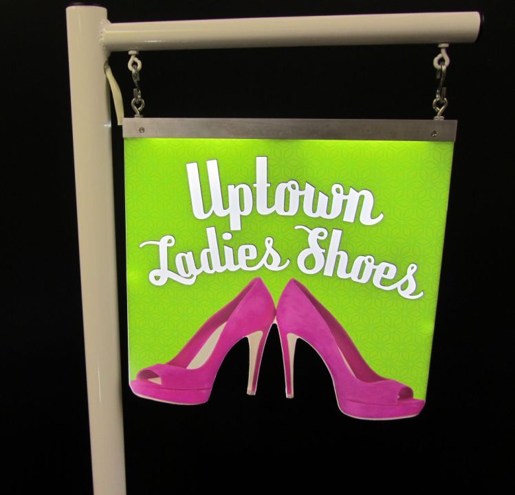 Lighted sign, department sign, shoe sign